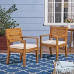 Gdfstudio Great Deal Furniture Outdoor Acacia Wood Dining Chairs, Sandblast Natu New. Price: $693.87.