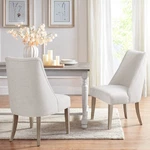 Martha Stewart Winfield Ivory Fabric Dining Chairs Set Of 2 New. Price: $647.02.