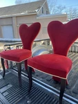 Pair Clean Velour Dining Room Chairs Heart Motif Custom Work 38/21/20 Wow** Used. Price: $795.00.