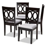 Baxton Studio Lenoir Fabric And Wood Dining Chairs Gray Brown (set Of 4) New. Price: $275.99.