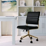 Martha Stewart Ivy Upholstered Office Chair In Black/polished Brass Open. Price: $69.98.