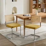 2SET Velvet Dining Chairs Kitchen Accent Side Rattan Back Metal Legs Gold New. Price: $125.26.