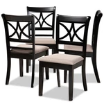 Baxton Studio Clarke Sand Upholstered Espresso Wood 4-PIECE Dining Chair Set New. Price: $280.89.