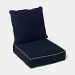Velvet Piped Deep Seat Cushion Set Navy/green - Threshold New. Price: $47.99.