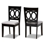 Set Of 2 Baxton Studio Lenoir Grey Upholstered Espresso Wood Dining Chairs New. Price: $145.99.