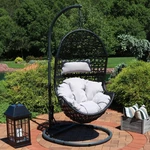 Rounded Base Powder-coated Steel Egg Chair Stand 76 In By Sunnydaze New. Price: $209.00.