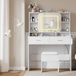 Glamour Illuminated Makeup Vanity Set With Chair & 2 Drawers, 40'' White Desk New. Price: $265.99.