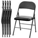 Healsmart 4 Pcs Folding Chairs Leather Padded Cushion Seats Back Sturdy Metal New. Price: $100.10.
