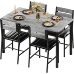 Ironck Dining Table Set For 4, Wood Kitchen 43.3" X 27.6" 29.9" H, Grey New. Price: $272.11.
