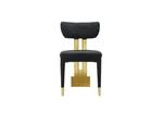 Amari Dining Chair Plush Upholstered With Gold Accents Back Support Black New. Price: $199.00.