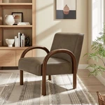 Lunet Faux Leather Upholstered Accent Chair In Mushroom New. Price: $441.50.