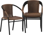 Flash Furniture Lila Modern Rattan Indoor/outdoor Stackable Dining Chairs, New. Price: $185.32.