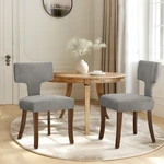 Set Of 2 Faux Leather Dining Room Kitchen Armless Chairs Backrest Furniture Gray New. Price: $165.99.
