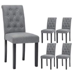 Thksbought Set Of 4 Upholstered Fabric Dining Chairs With Button-tufted Details New. Price: $264.35.