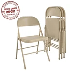 New! 4 Pack Mainstays All-steel Metal Folding Chair, Beige, Heavy Duty & Durable. Price: $47.80.
