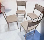 Vintage Cosco Folding Chairs Hamilton Gatefold Neutral Beige 60'S Padded Back Used. Price: $200.00.