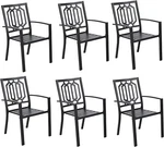 Patio Dining Chairs Set Of 6 Stackable High Back Metal Outdoor Furniture New. Price: $402.79.