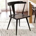 Poly & Bark Mid Century Modern Enzo Black Dining Chair Solid Oak Wood Sp New. Price: $365.94.