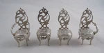 Sterling Silver Dollhouse Miniature Four Piece Chair Set Continental. Price: $449.00.