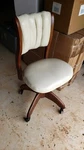 Vintage Wood Padded Swivel Chair Rolling Taylor ? Gunlocke Industrial Tilt WH2 Used. Price: $365.00.