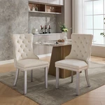 Set Of 2 Velvet Dining Chairs Upholstered High-end Tufted Wood Legs Cream New. Price: $159.99.