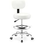 Brick Attic Drafting Chair Backrest Adjustable Foot Rolling Stool, White New. Price: $102.25.