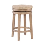 Powell Swivel Backless Jute Counter Stool Bar Round Farmhouse 25.5" Natural Open. Price: $52.69.