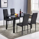 Set Of 4 Leather Dining Chairs Kitchen With Cushion And High Back Metal Legs New. Price: $81.99.