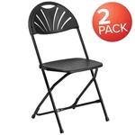 Flash Furniture Pack Hercules Black Fan Back Folding Chair 2-LE-L-4-BK-GG New. Price: $69.99.