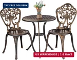 Bistro 3 Piece Rustproof Cast Aluminum Patio Furniture Sets 2 Chairs And 1 New. Price: $243.73.