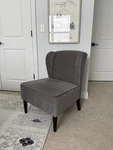 Pier 1 Addyson Armless Wingback Gray Velvet-like Upholstery Accent Chair Used. Price: $95.00.