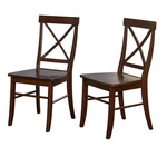 Target Marketing Systems Albury Wooden Cross Back Dining Chairs, 18.75" W, Brown New. Price: $216.99.
