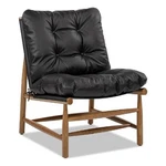 Pemberly Row 26.5" Mid-century Modern Leather Accent Chair In Black New. Price: $681.92.
