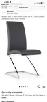 Benjara Yavi Dining Chairs Set Of 2 Gray Faux Leather Chrome Z Frame New. Price: $10.00.