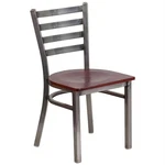 Flash Furniture Clear Coated Metal Chair With Mahogany Wood Seat New. Price: $134.48.