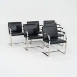 1960S Mies Van Der Rohe Knoll Flat Bar Brno Chair Stainless Leather 4X Avail Used. Price: $1600.00.