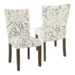 Homepop 38" Velvet Paisley Parsons Dining Chairs Blue/brown (set Of 2) New. Price: $278.93.