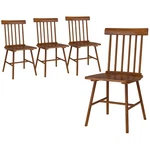 Homcom Dining Set Of 4, Farmhouse Rubber Wood Kitchen Chairs, Brown New. Price: $191.99.