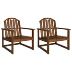 Vidaxl Solid Acacia Wood Patio Sofa Chairs - 2 Pc Set, Classic Design, Oil Finis New. Price: $214.99.