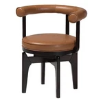Baxton Studio Delacruz Swivel Dining Chair - Round Open Back Accent New. Price: $166.62.
