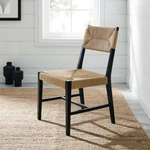 Modway Bodie Elm Wood Dining Side Chair With Paper Rope Seat Black Natural New. Price: $307.25.