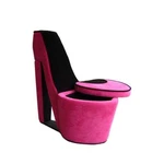 Pemberly Row Modern 32.86" High Heel Wood Storage Accent Chair Pink/black New. Price: $185.39.