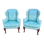 Baker Historic Charleston Wingback Chairs - Set Of 2 Used. Price: $2749.00.