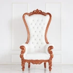 Design Rose Gold /white Throne Chair - New. Price: $699.00.