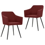 Dining Chair Set Of 2 Wine Red Fabric (100% Polyester), Metal New. Price: $255.87.