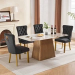 Set Of 4 Velvet Dining Room Chairs Kitchen Lion Head Pulls Ring Golden Wood Legs New. Price: $338.99.