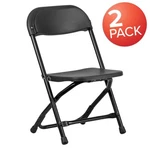 Flash Furniture Pack Kids Black Plastic Folding Chair 2-Y-KID-BK-GG New. Price: $74.99.