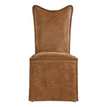 Uttermost Delroy Top Grain Leather Armless Chairs Cognac Brown (set Of 2) New. Price: $2088.00.