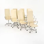 2008 Arne Jacobsen Fritz Hansen Oxford Desk Chair In Cream Leather 9X Avail Used. Price: $1800.00.