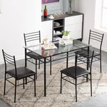 Ktaxon 5 Pcs Dining Set Glass Top Table And 4 Chairs Kitchen Room Furniture Blac New. Price: $189.99.